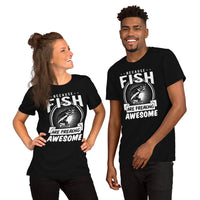 Fishing & PFG T-Shirt - Gift for Fisherman - Bass Masters & Pros Shirt - Fly Fishing Shirt - Because Fish Are Freaking Awesome Shirt - Black, Unisex