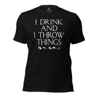 Fly-Fishing & PFG T-Shirt - Gift for Fisherman - Bass Masters & Pros Shirt - Master Baiter Shirt - I Drink And I Throw Things Shirt - Black