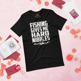 Fishing & PFG T-Shirt - Gift for Fisherman - Bass Masters & Pros Shirt - MLF Fly Fishing Shirt - Fishing Gives Me Hard Nibbles Shirt - Black