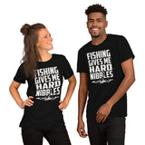 Fishing & PFG T-Shirt - Gift for Fisherman - Bass Masters & Pros Shirt - MLF Fly Fishing Shirt - Fishing Gives Me Hard Nibbles Shirt - Black, Unisex