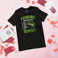 Fishing & PFG T-Shirt - Gift for Fisherman - Bass Masters & Pros Shirt - MLF Fly Fishing Shirt - Fishing Instruction Shirt - Black