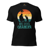 Fly-Fishing & PFG T-Shirt - Gift for Fisherman - Bass Masters & Pros Shirt - Master Baiter Shirt - Vintage Reel Cool Grandpa Shirt - Black