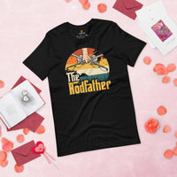 Fly-Fishing & PFG T-Shirt - Father's Day Gift for Fisherman - Bass Masters & Pros Shirt - The Rodfather Retro Aesthetic Shirt - Black