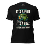 Funny Fishing & PFG T-Shirt - Gift for Fisherman, Beer Lovers - I Always Catch Something Shirt - Master Baiter Shirt - Fly Fishing Tee - Black