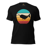 Narwhal, Unicorn Of The Sea T-Shirt - Gift for Narwhal, Sea Mammal Lovers & Environment Activists - Narwhal Retro Aesthetic Shirt - Black