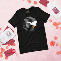 Funny Silly Goose Video Game T-Shirt - Christmas Gaming Gift For Him & Her, Gamer - Geese Merch - Silly Goose Carrying A Radio Shirt - Black