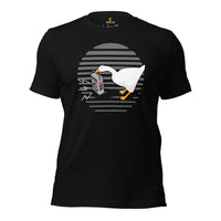 Funny Silly Goose Video Game T-Shirt - Christmas Gaming Gift For Him & Her, Gamer - Geese Merch - Silly Goose Carrying A Radio Shirt - Black