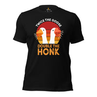 Funny Silly Goose Video Game T-Shirt - Christmas Gaming Gift For Him & Her, Gamer - Geese Merch - Twice The Goose Double The Honk Shirt - Black