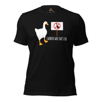 Silly Goose Video Game T-Shirt - Christmas & Birthday Gaming Gift For Him & Her, A Gamer - Geese Merch - I Wonder Who That's For Shirt - Black