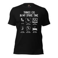 Christmas & Birthday Gaming Gift for Him & Her, A Typical Gamer - Pinball Arcade Video Game Shirt - Things I Do In My Spare Time Shirt - Black