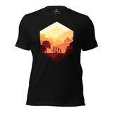 DnD & RPG Games T-Shirt - Sunset Adventure D&D Dice Shirt - Gaming Gift for Him & Her, Typical Gamers & Game Lovers - Fun Squad Merch - Black