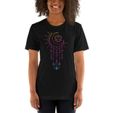 DnD & RPG Games T-Shirt - Gaming Gift Ideas for Her, Typical Gamers & Game Lovers - Artistic D&D Dice & Moon Vaporwave Aesthetic Shirt - Black