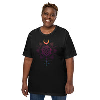 DnD & RPG Games T-Shirt - Xmas Gaming Gift Ideas for Her, Typical Gamers & Game Lovers - Geometric D&D Dice Vaporwave Aesthetic Shirt - Black, Plus Size
