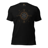 DnD & RPG Games T-Shirt - Christmas Gaming Gift Ideas for Her, Typical Gamers & Tarot Lovers - Artistic Geometric D&D Dice Shirt - Black