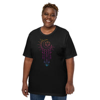 DnD & RPG Games T-Shirt - Gaming Gift Ideas for Her, Typical Gamers & Game Lovers - Artistic D&D Dice & Moon Vaporwave Aesthetic Shirt - Black, Plus Size