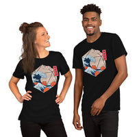 DnD & RPG Games T-Shirt - Gaming Gift Ideas for Him & Her, Typical Gamers & Game Lovers - Japanese Artistic Great Wave D&D Dice Shirt - Black, Unisex