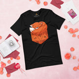 DnD & RPG Games T-Shirt - Gaming Gift for Him & Her, Typical Gamers & Fox Lovers - Game Day Tee - Adorable Napping Fox D&D Geeky Shirt - Black