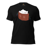 Funny DnD & RPG Games T-Shirt - Xmas Gaming Gift Ideas for Him & Her, Typical Gamers & Cat Lovers - Cute Glitch Bongo Cat D&D Shirt - Black