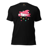 Funny DnD & RPG Games T-Shirt - Xmas Gaming Gift Ideas for Him & Her, Typical Gamers & Bongo Cat Lovers - Adorable Wizard Cat D&D Shirt - Black