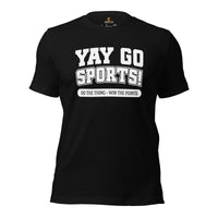 Football Vintage Graphic T-Shirt - Gift Ideas for Football Fans - Funny Game Day Tee - Yay Go Sports Do The Thing Win The Points Shirt - Black