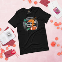 Football Fanatic Vintage Graphic T-Shirt - Gift Ideas for Football Fans - Game On Game Day Tee - Adorable Helmet Taking A Selfie Shirt - Black