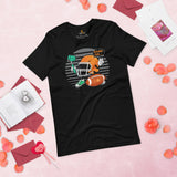 Football Fanatic Vintage Graphic T-Shirt - Gift Ideas for Football Fans - Game On Game Day Tee - Adorable Helmet Taking A Selfie Shirt - Black