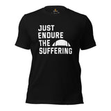 Football Fanatic Vintage Graphic T-Shirt - Gift Ideas for Football Fans - Funny Game Day Shirt - Just Endure The Suffering Shirt - Black