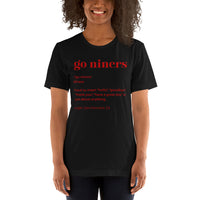 San Francisco Football Fanatic Vintage Graphic T-Shirt: Ideal Gifts for Football Fans - Game Day Tee - Funny Go Niners Definition Shirt - Black, Women