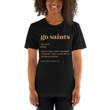 Louisiana Football Fanatic Vintage Graphic T-Shirt: Ideal Gifts for Football Fans - Game Day Shirt - Funny Go Saints Definition Shirt - Black, Women