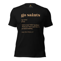 Louisiana Football Fanatic Vintage Graphic T-Shirt: Ideal Gifts for Football Fans - Game Day Shirt - Funny Go Saints Definition Shirt - Black