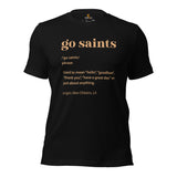Louisiana Football Fanatic Vintage Graphic T-Shirt: Ideal Gifts for Football Fans - Game Day Shirt - Funny Go Saints Definition Shirt - Black