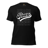 Bears Mascot T-Shirt - Football Fanatic Vintage Graphic Shirt - Game Day Tee - Retro Style, Ideal Gifts for Football Supporters & Fans - Black