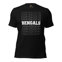 Bengals Mascot T-Shirt - Football Fanatic Vintage Graphic Shirt: Retro Style, Ideal Gifts for Football Fans & Supporters - Game Day Tee - Black