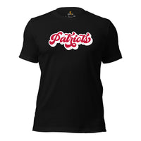 Patriots Mascot T-Shirt - Football Fanatic Vintage Graphic Shirt: Retro Style, Ideal Gifts for Football Supporters - Game Day Shirt - Black