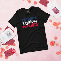 Patriots Mascot T-Shirt - Football Fanatic Vintage Graphic Shirt: Ideal Gifts for Football Fans & Supporters - Retro Style Game Day Tee - Black