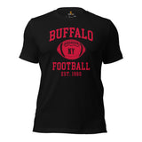 Buffalo Est.1960 T-Shirt - Football Fanatic Vintage Graphic Shirt: Retro Style, Ideal Gifts for Football Fans - Game Day Shirt - Black