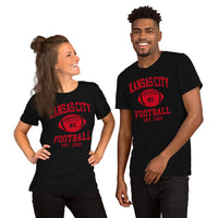 Kansas City Est.1960 T-Shirt - Football Fanatic Vintage Graphic Shirt: Retro Style, Ideal Gifts for Football Fans - Game Day Shirt - Black, Unisex