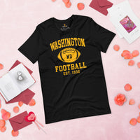 Washington Est.1932 T-Shirt - Football Fanatic Vintage Graphic Shirt: Retro Style, Ideal Gifts for Football Fans - Game Day Shirt - Black