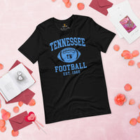 Tennessee Est.1960 T-Shirt - Football Fanatic Vintage Graphic Shirt: Retro Style, Ideal Gifts for Football Fans - Game Day Shirt - Black