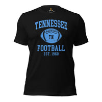 Tennessee Est.1960 T-Shirt - Football Fanatic Vintage Graphic Shirt: Retro Style, Ideal Gifts for Football Fans - Game Day Shirt - Black
