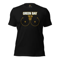 Green Bay TD's T-Shirt - Funny Football Fanatic Shirt: Ideal Gifts for Football Moms, Fans & Supporters - Sarcastic Game Day Shirt - Black