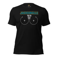 Jacksonville TD's T-Shirt - Funny Football Fanatic Shirt: Ideal Gifts for Football Moms, Fans & Supporters - Sarcastic Game Day Shirt - Black