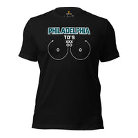 Philadelphia TD's T-Shirt - Funny Football Fanatic Shirt: Ideal Gifts for Football Moms, Fans & Supporters - Sarcastic Game Day Shirt - Black