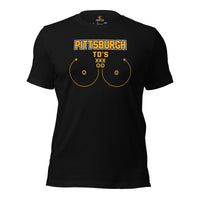 Pittsburgh TD's T-Shirt - Funny Football Fanatic Shirt: Ideal Gifts for Football Moms, Fans & Supporters - Sarcastic Game Day Shirt - Black