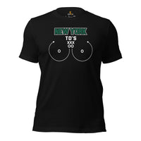 New York TD's T-Shirt - Funny Football Fanatic Shirt: Ideal Gifts for Football Moms, Fans & Supporters - Sarcastic Game Day Shirt - Black