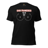 San Francisco TD's T-Shirt - Funny Football Fanatic Shirt: Ideal Gifts for Football Moms, Fans & Supporters - Sarcastic Game Day Shirt - Black