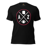 Arizona Football Emblem Fanatic Vintage Graphic T-Shirt: Retro Style, Ideal Gifts for Him & Her, Football Fans - Game Day Shirt - Black