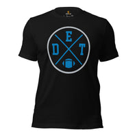 Detroit Football Emblem Fanatic Vintage Graphic T-Shirt: Retro Style, Ideal Gifts for Him & Her, Football Fans - Game Day Shirt - Black