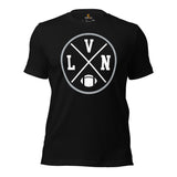 Las Vegas Football Emblem Fanatic Vintage Graphic T-Shirt: Retro Style, Ideal Gifts for Him & Her, Football Fans - Game Day Shirt - Black