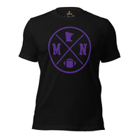 Minnesota Football Emblem Fanatic Vintage Graphic T-Shirt: Retro Style, Ideal Gifts for Him & Her, Football Fans - Game Day Shirt - Black